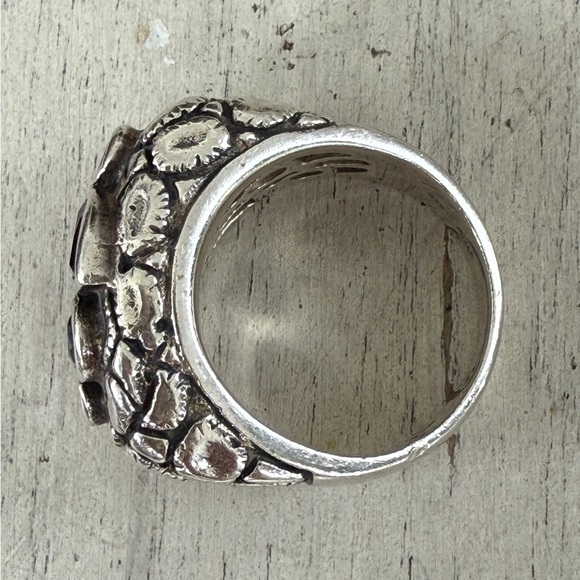 Vintage Chi Multiple Semi Precious Stone Sterling Silver Ring